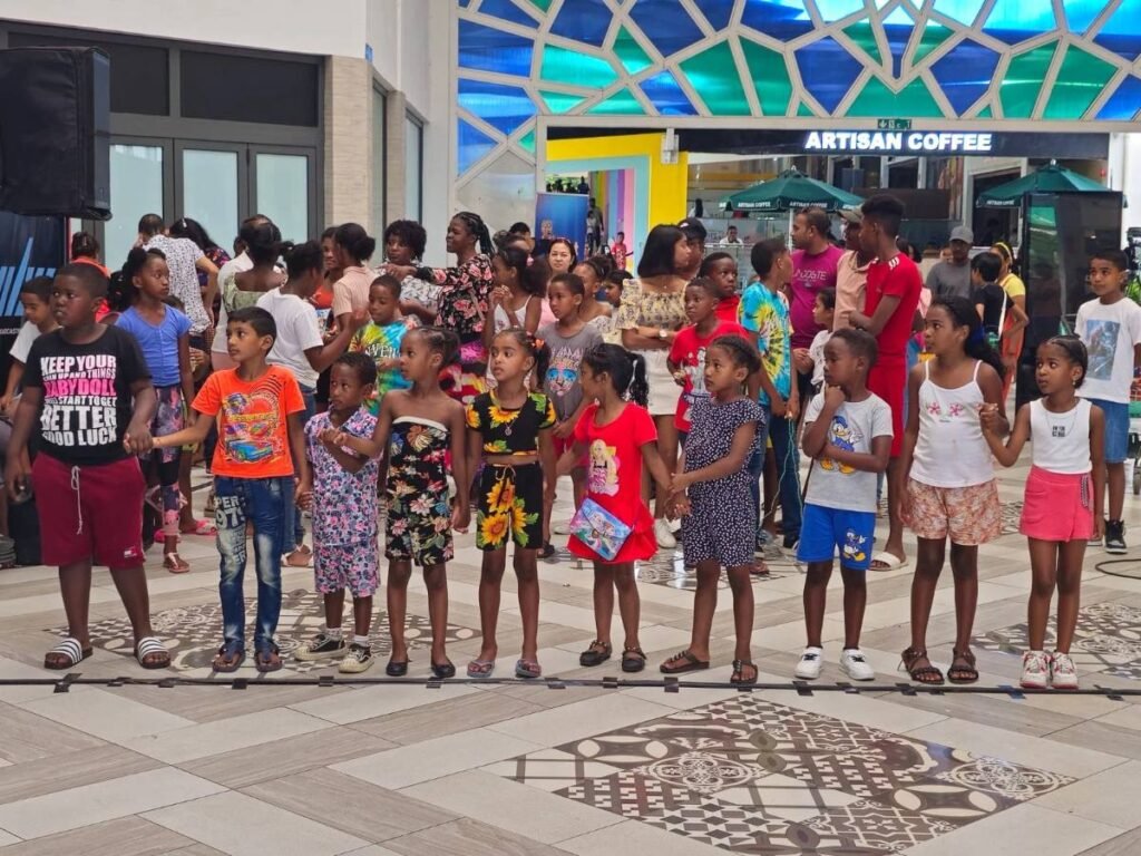 Children gathered at Plaisance Mall