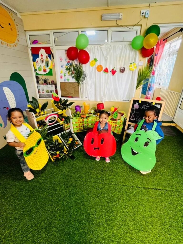 Toddlers in fruit costumes at Fruit Day